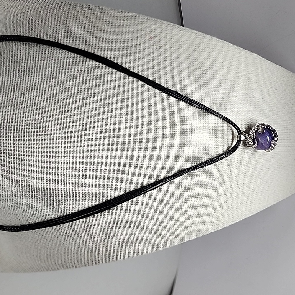 Amethyst Gemstone Dragon Ball Necklace